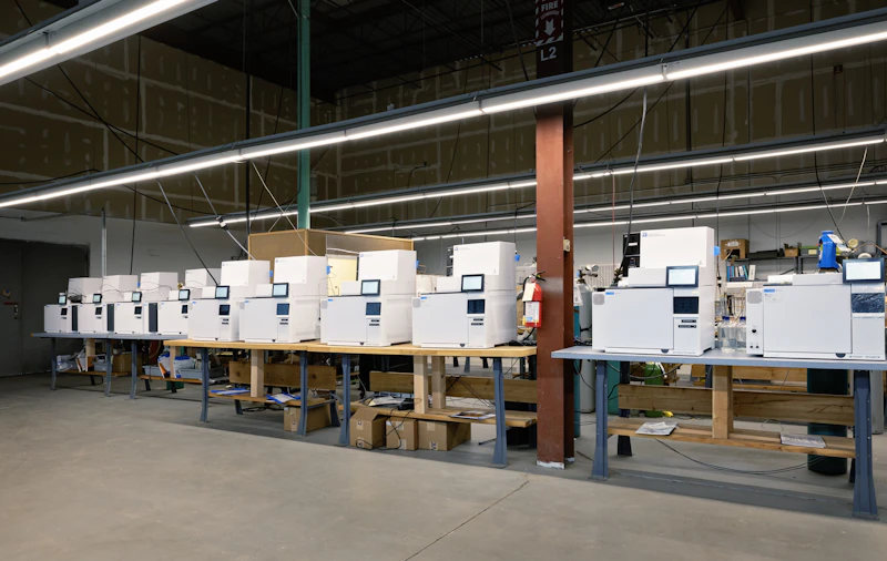 Display of GCs lined up on tables