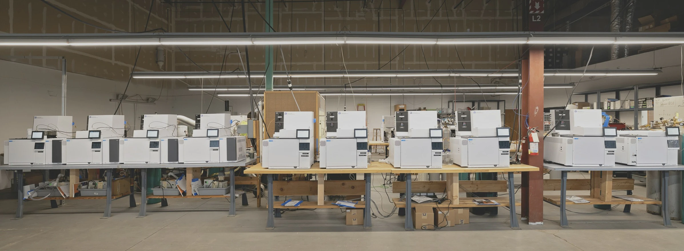 Display of GCs lined up on tables